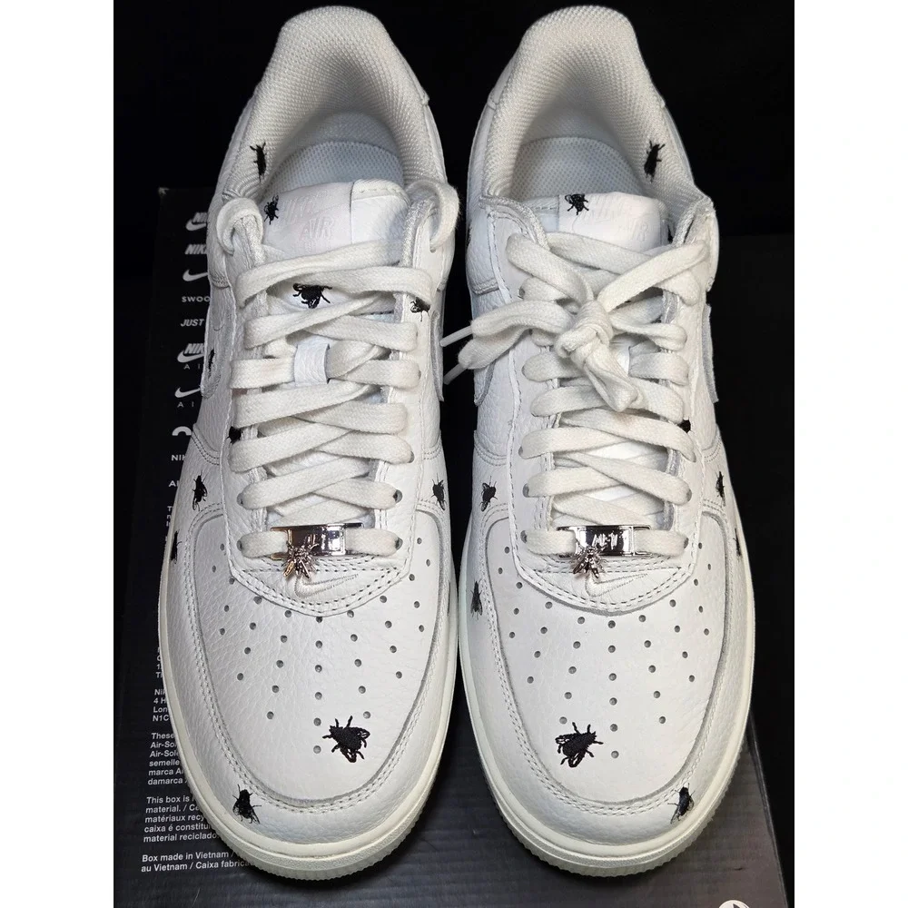 Nike Air Force 1 Low Premium House Fly‎ White Black IM3081-100 Mens 9.5 Sneakers